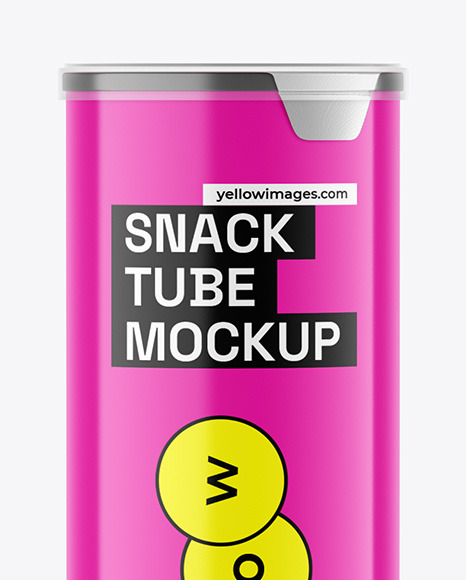 Glossy Plastic Tube w/ Chips Mockup