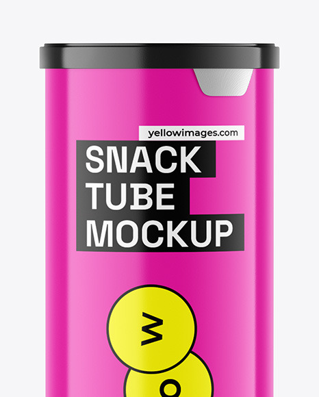 Glossy Plastic Tube w/ Chips Mockup