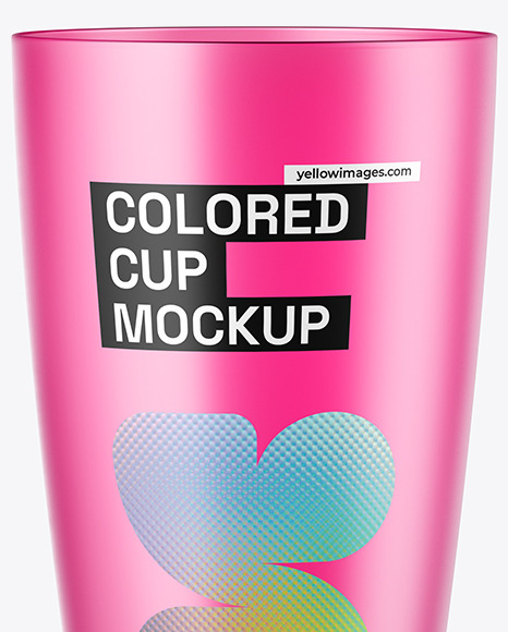 Frosted Colored Plastic Cup Mockup