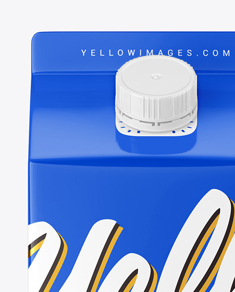 Glossy Carton Pack with Screw Cap Mockup