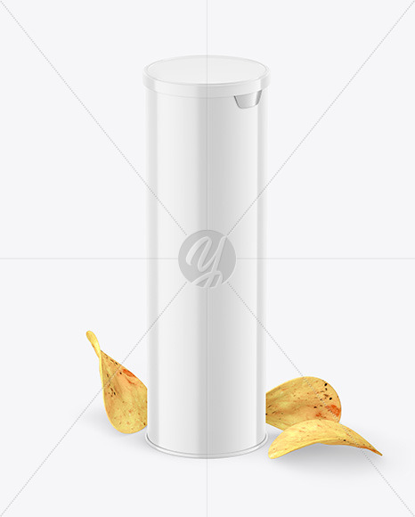 Glossy Plastic Tube w/ Chips Mockup