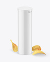 Glossy Plastic Tube w/ Chips Mockup