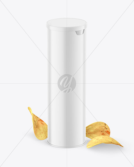 Matte Plastic Tube w/ Chips Mockup