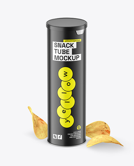 Matte Plastic Tube w/ Chips Mockup