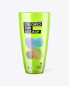 Colored Glossy Plastic Cup Mockup