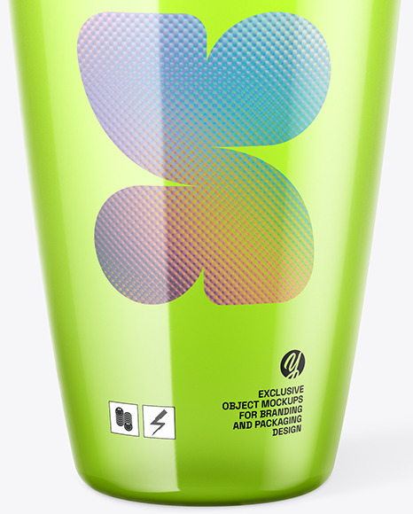 Colored Glossy Plastic Cup Mockup