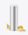 Metallic Plastic Tube w/ Chips Mockup