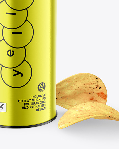 Metallic Plastic Tube w/ Chips Mockup