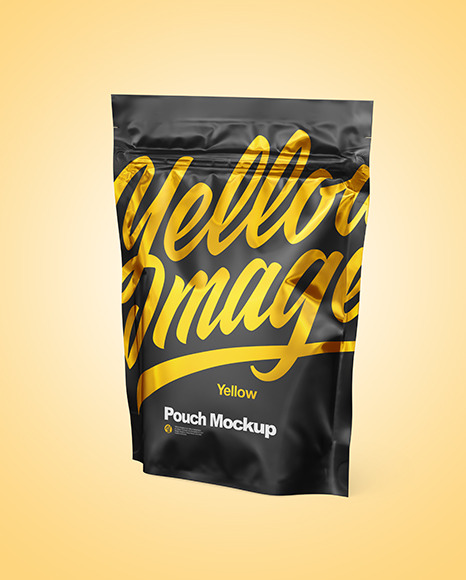 Matte Pouch Mockup - Halfside View