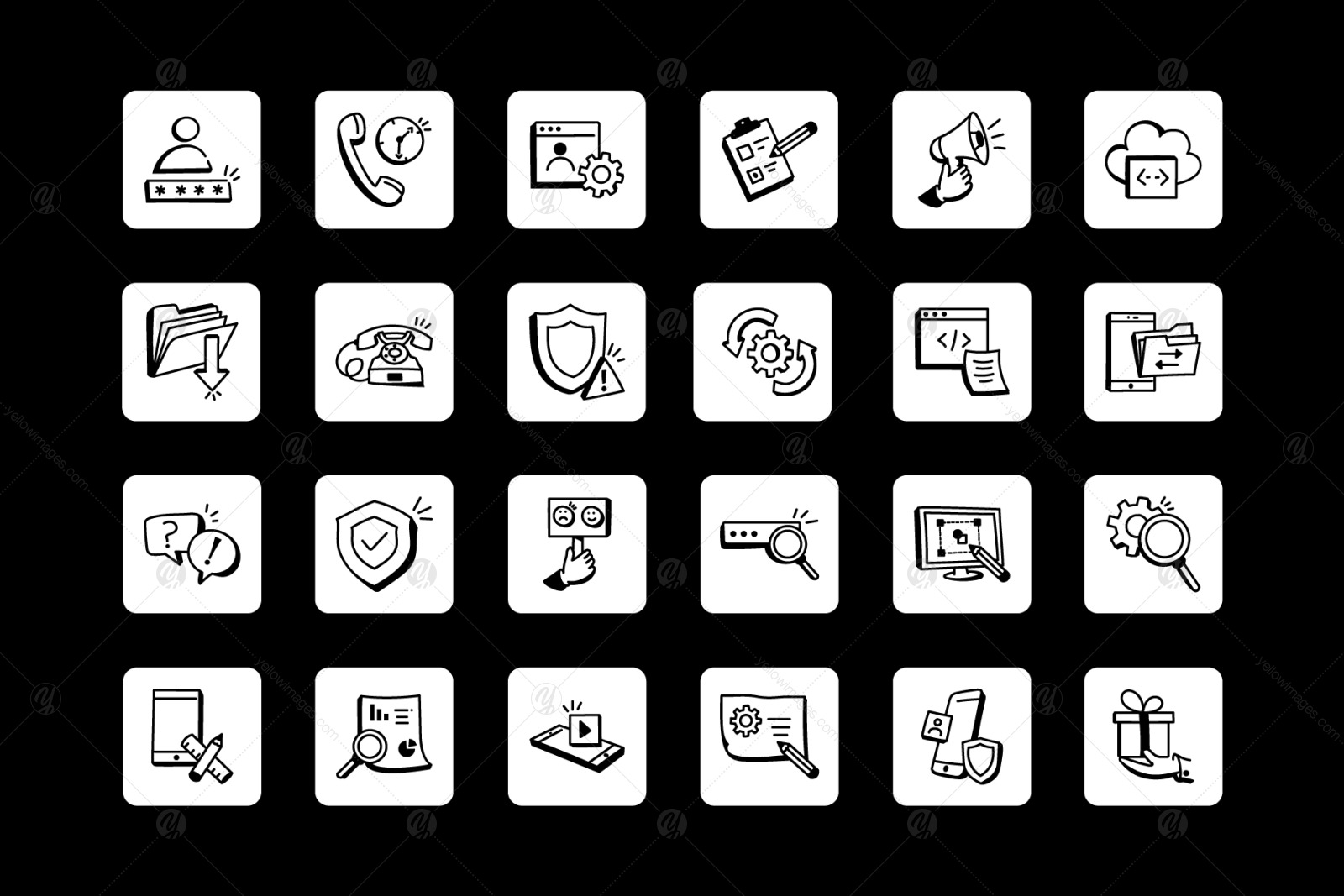 Hand Drawn Web Services Icons