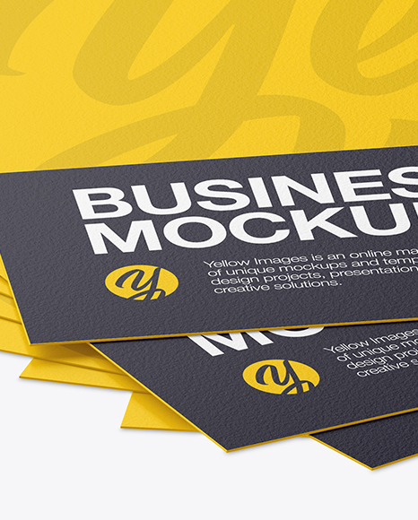 Business Cards Mockup - High-Angle Shot