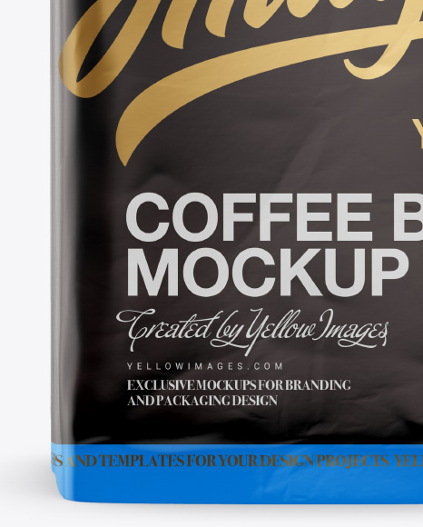 Folded Coffee Bag Mockup - Front View