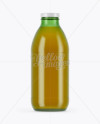 750ml Green Glass Orange Drink Bottle Mockup