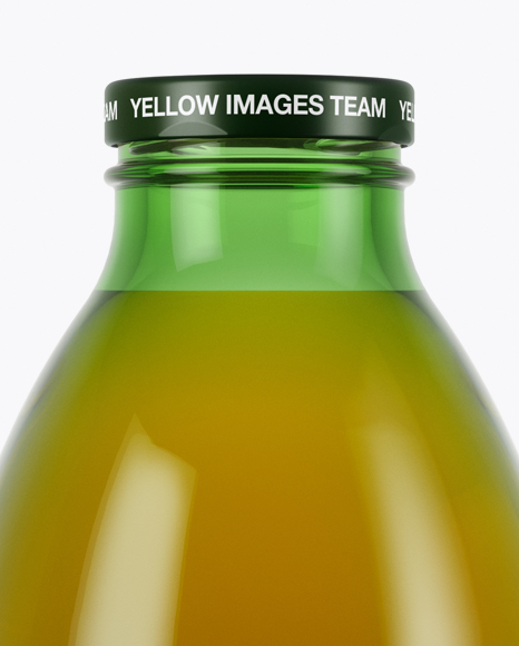 750ml Green Glass Orange Drink Bottle Mockup