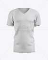 Men's T-Shirt With V-Neck Mockup - Front View