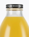 750ml Clear Glass Orange Juice Bottle Mockup