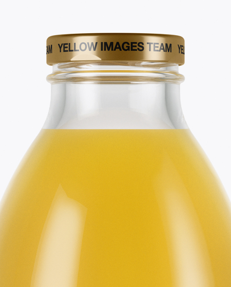 750ml Clear Glass Orange Juice Bottle Mockup