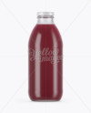 750ml Clear Glass Berry Juice Bottle Mockup