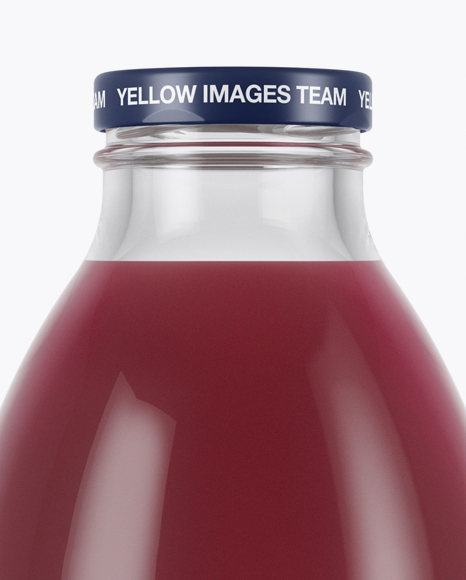 750ml Clear Glass Berry Juice Bottle Mockup