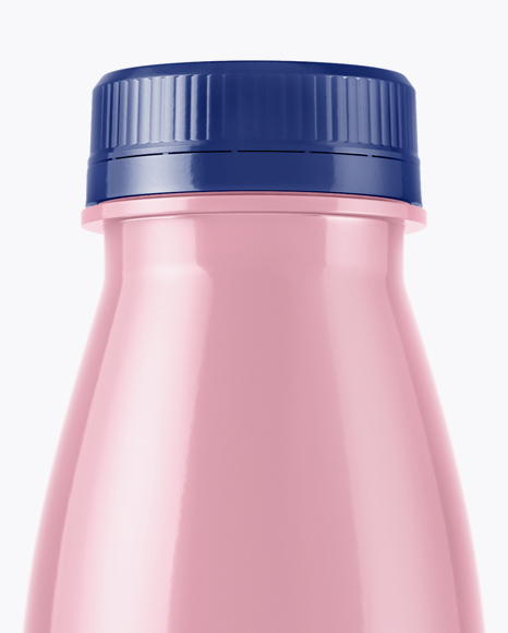 Glossy Plastic Dairy Bottle Mockup