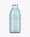 750ml Blue Glass Water Bottle Mockup