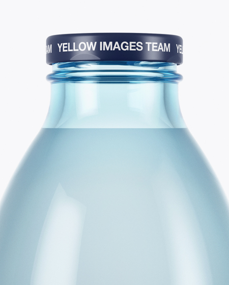 750ml Blue Glass Water Bottle Mockup