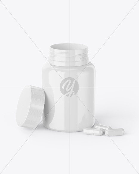 Glossy Pills Bottle Mockup