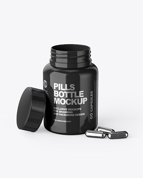 Glossy Pills Bottle Mockup