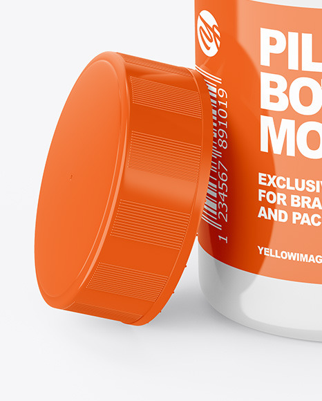 Glossy Pills Bottle Mockup