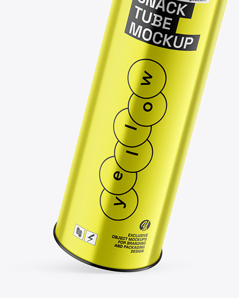 Opened Metallic Plastic Tube w/ Chips Mockup