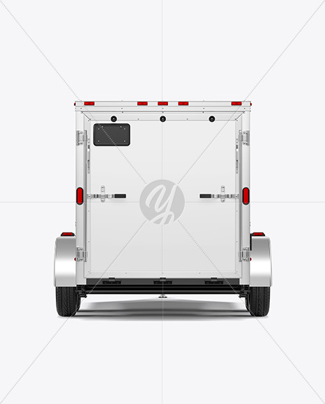 Cargo Trailer Mockup - Back View