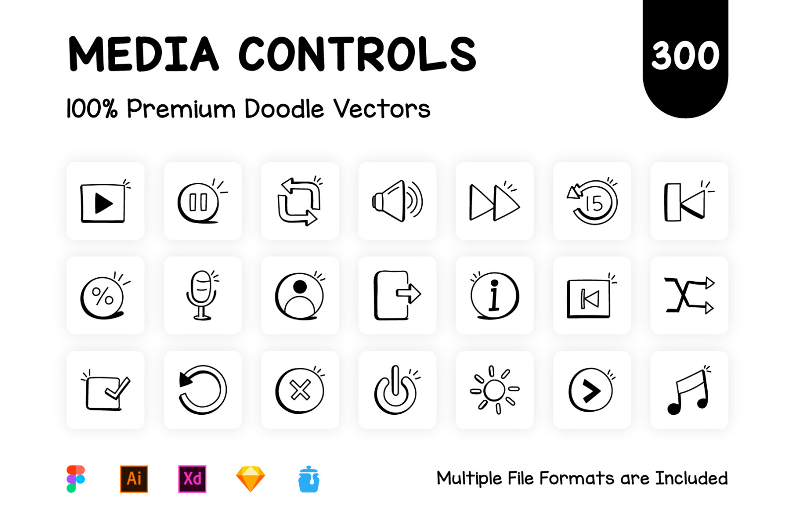 300 Trending Media Controls Icons