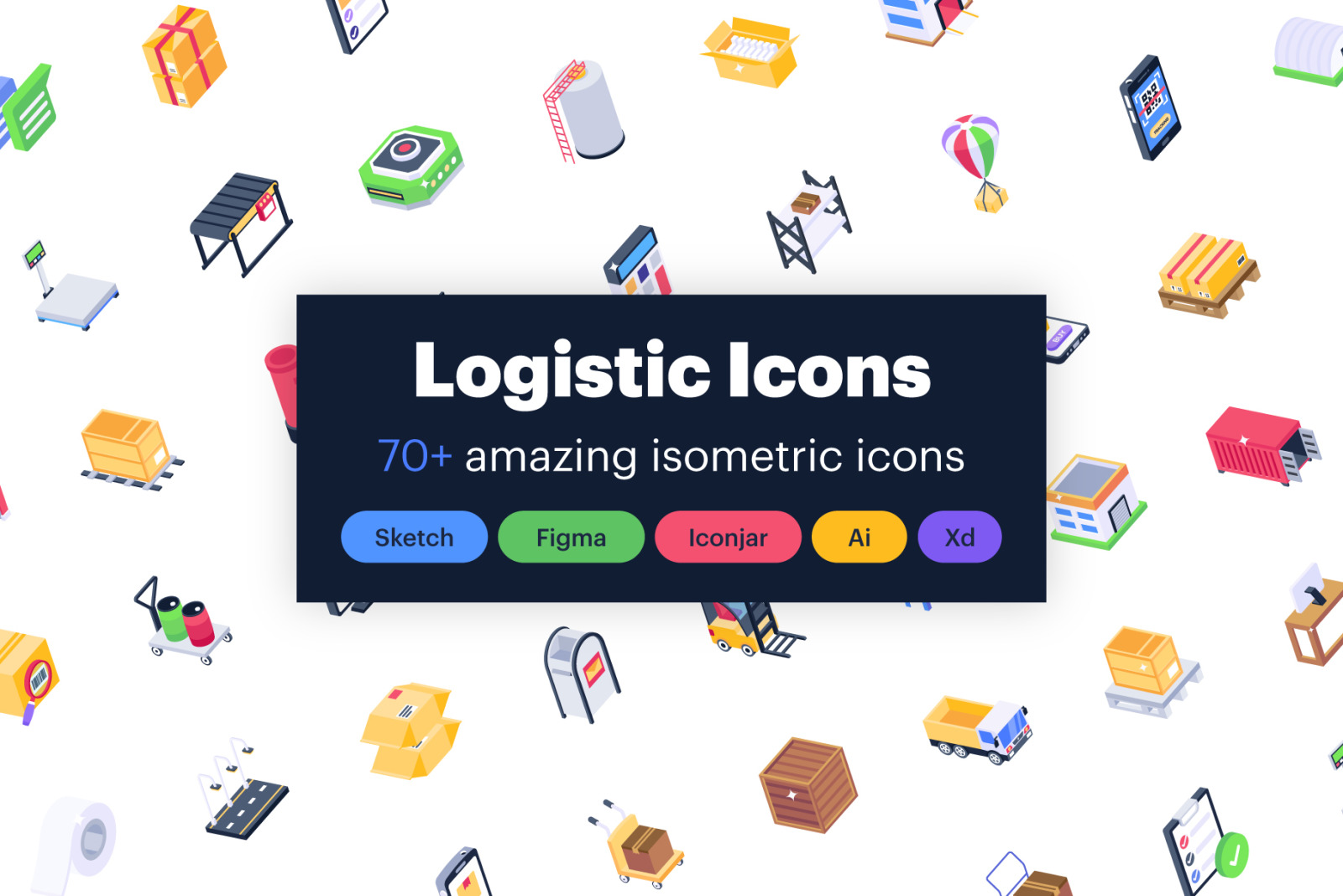 Pack of Logistic Services Isometric Icons