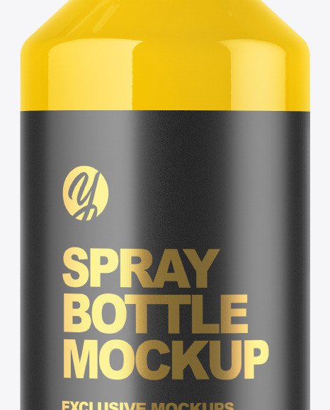 Glossy Spray Bottle Mockup