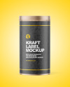 Metallic Jar with Kraft Label Mockup