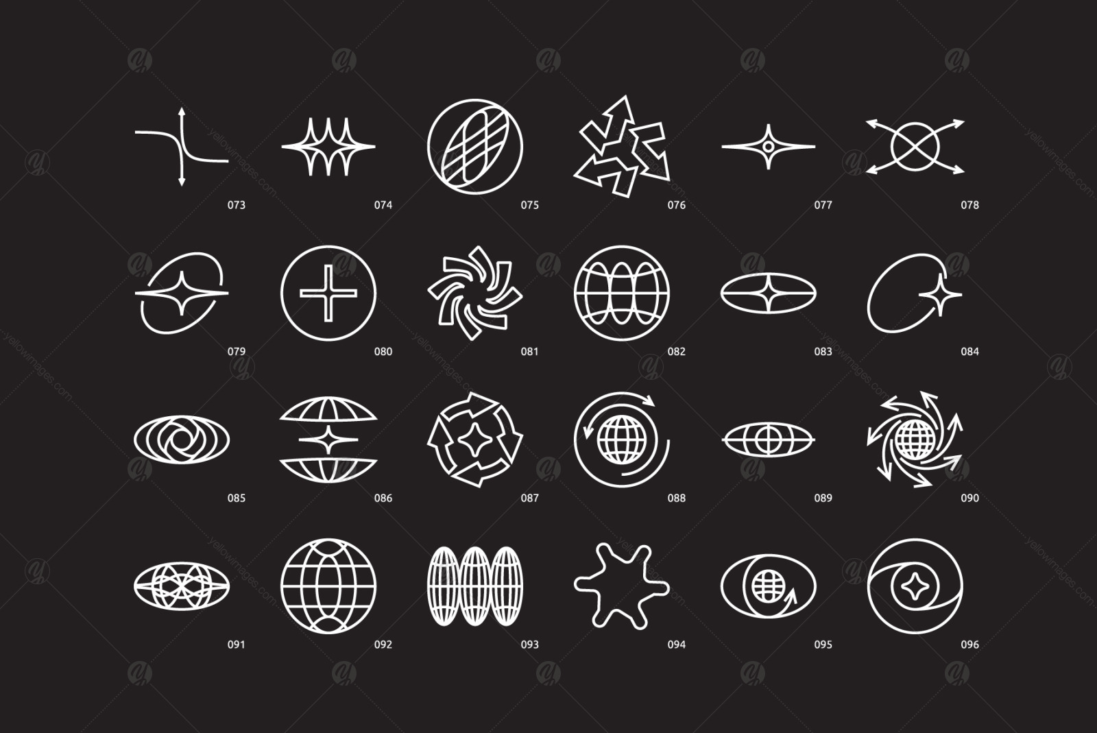 96 Linear Vector Shapes. Part2 96 Linear Vector Shapes. Part2