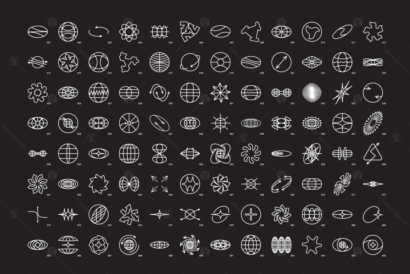 96 Linear Vector Shapes. Part2 96 Linear Vector Shapes. Part2