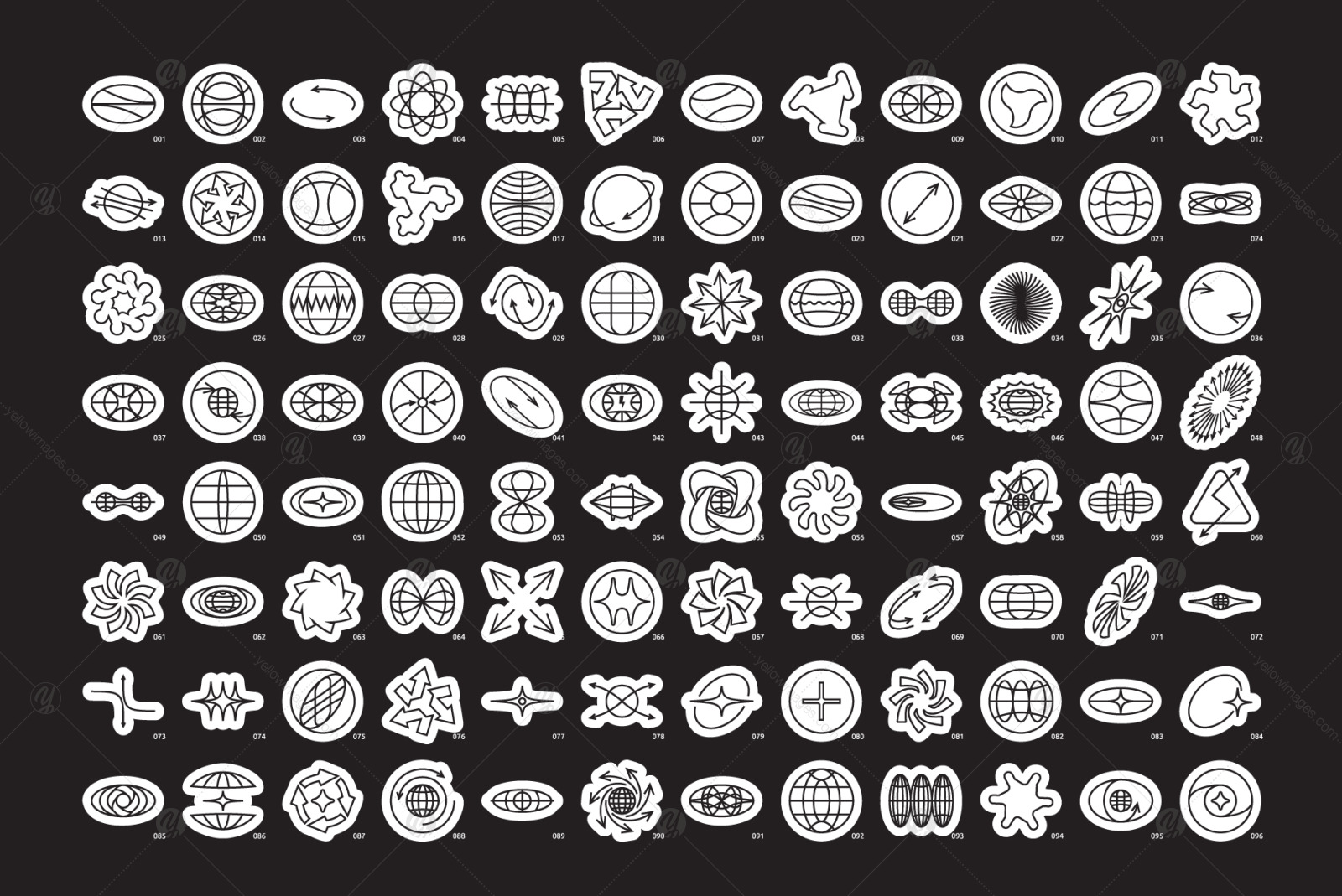 96 Linear Vector Shapes. Part2 96 Linear Vector Shapes. Part2