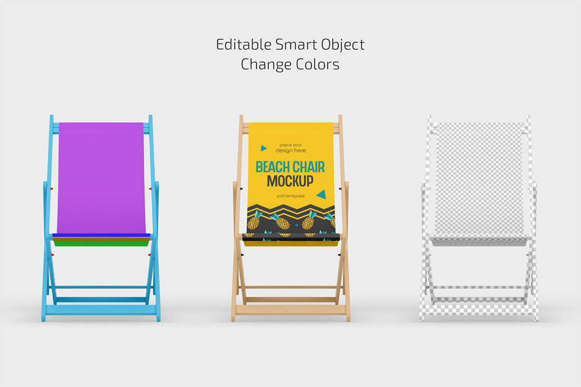 Folding Beach Chair Mockup Set Folding Beach Chair Mockup Set
