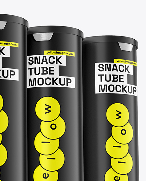 Matte Plastic Snack Tubes Mockup