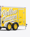Cargo Trailer Mockup - Back Half Side View
