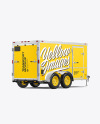 Cargo Trailer Mockup - Back Half Side View