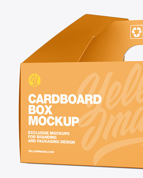 Cardboard Box w/ Handle Mockup