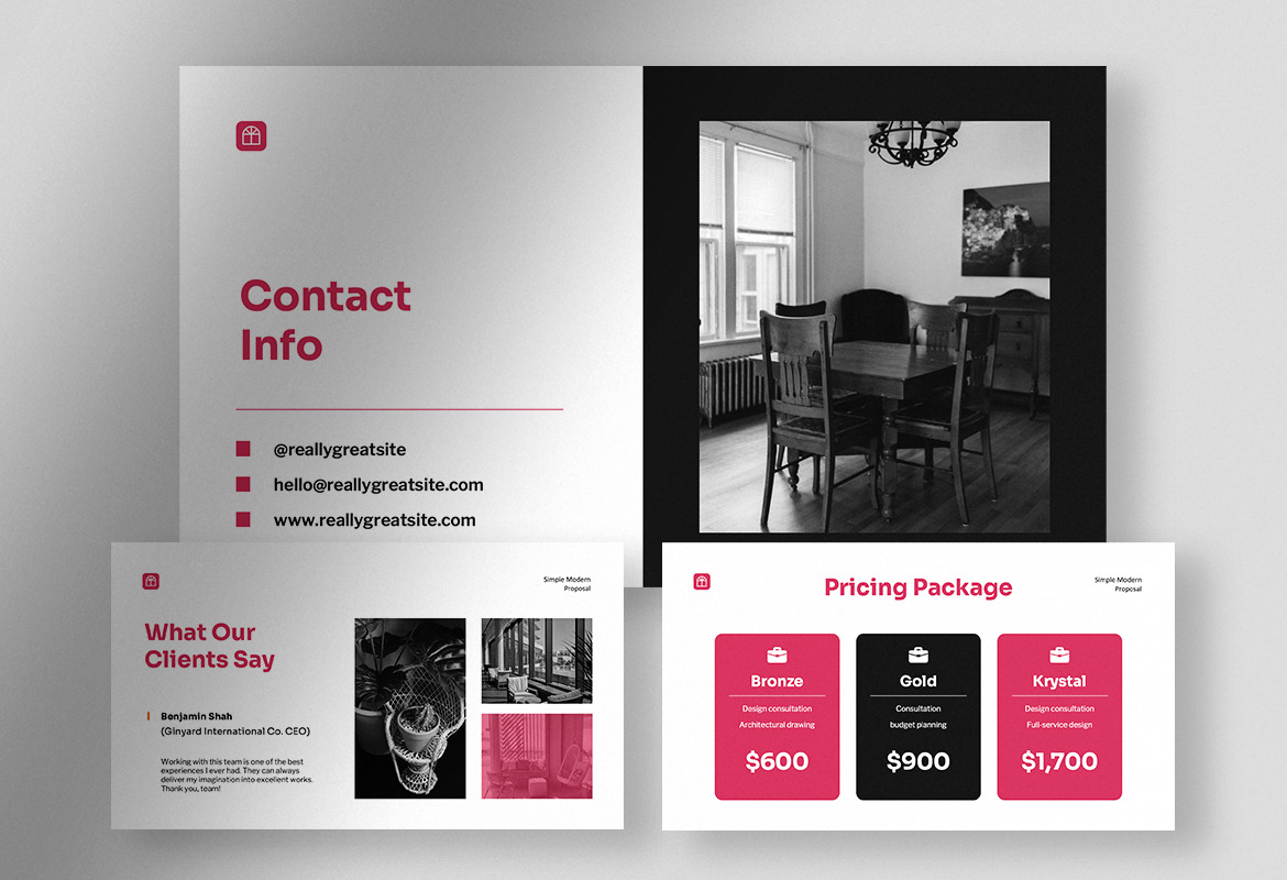 Blaize – White Magenta Simple Modern Project Proposal Presentation