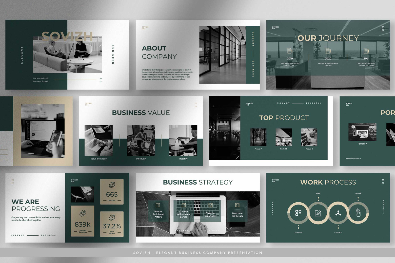 Sovizh - Calming White Green Elegant Business Presentation