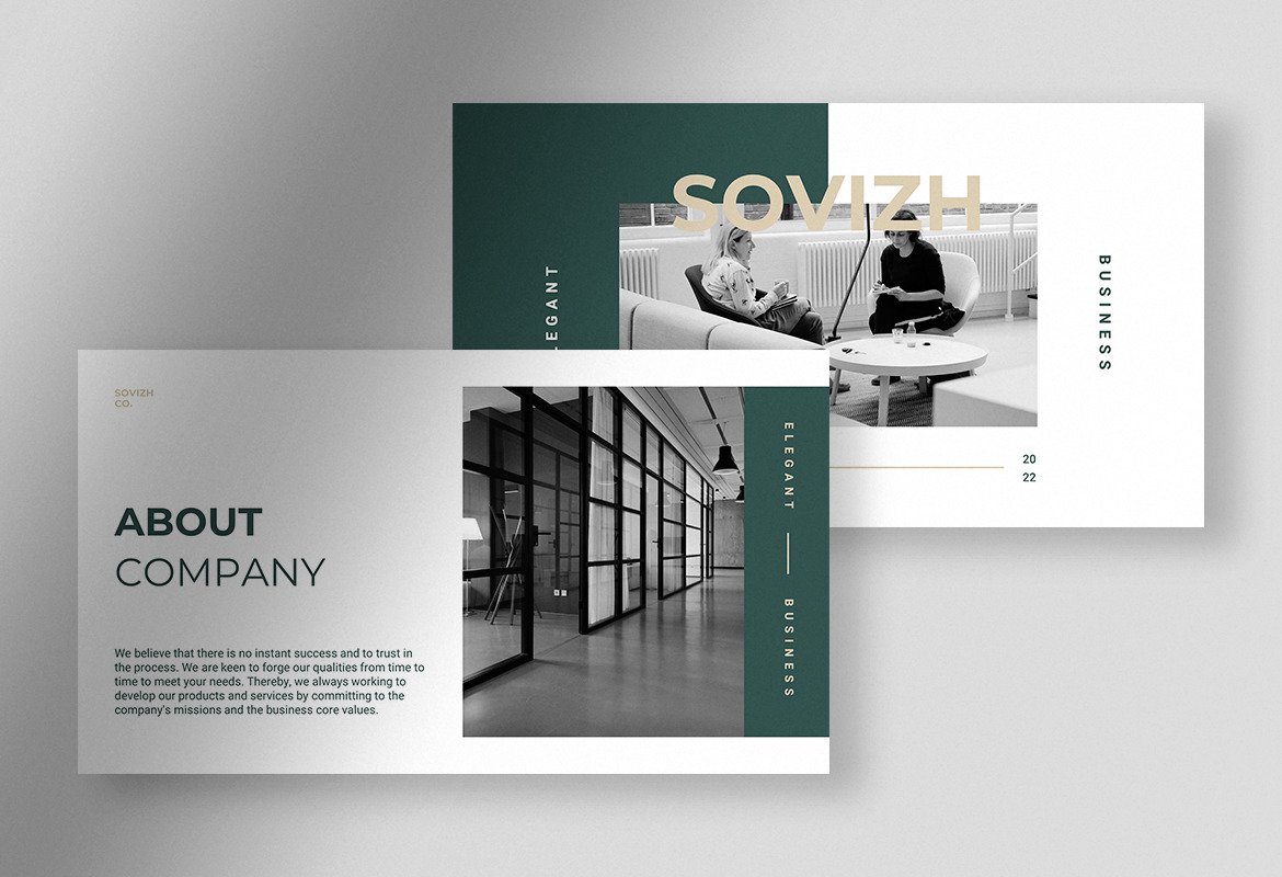 Sovizh - Calming White Green Elegant Business Presentation Sovizh - Calming White Green Elegant Business Presentation
