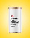 Metallic Jar with Glossy Label Mockup