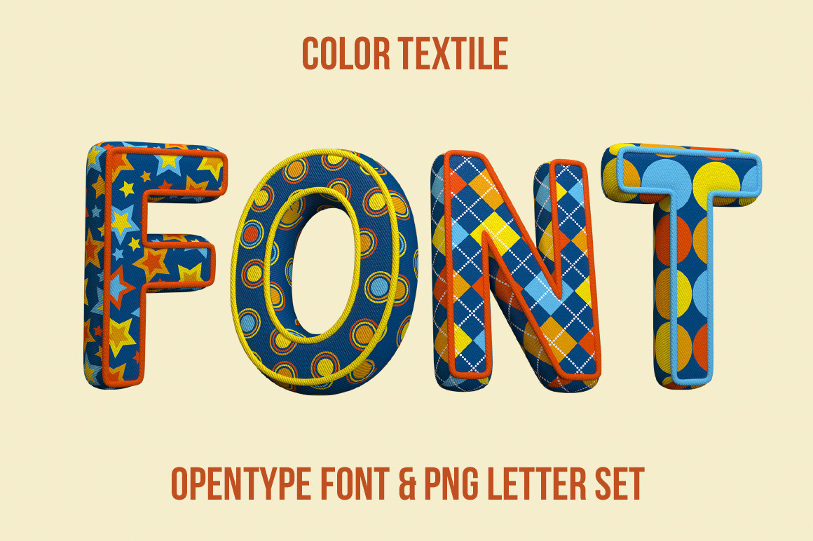 Color Textile Font