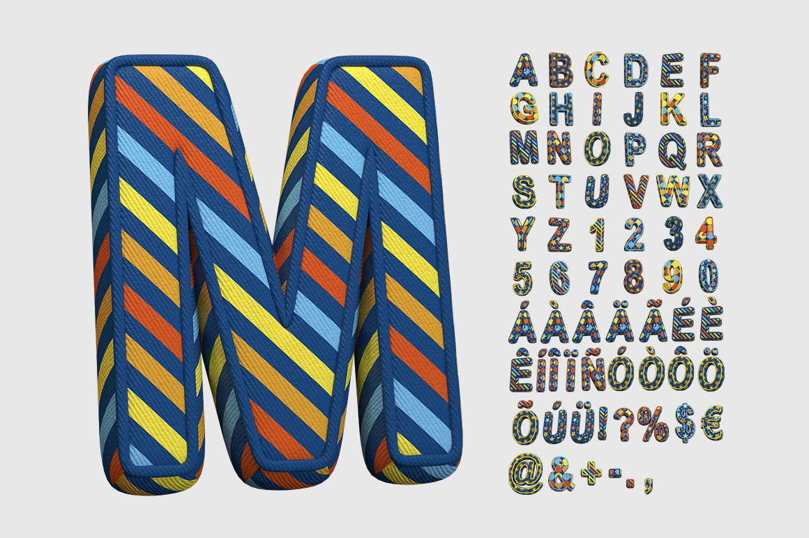 Color Textile Font