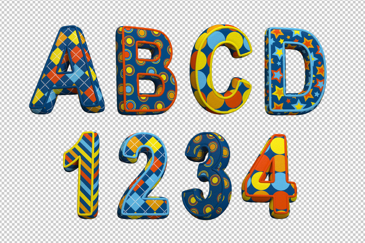 Color Textile Font